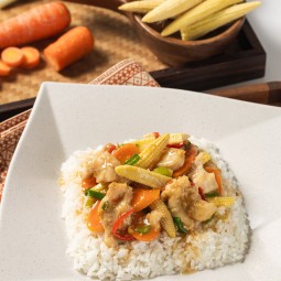 Nasi Ayam Cah Jagung Muda